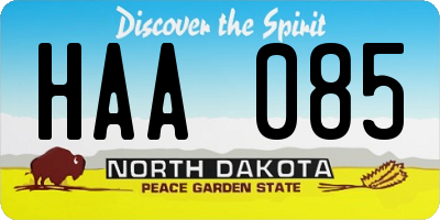 ND license plate HAA085