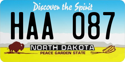 ND license plate HAA087