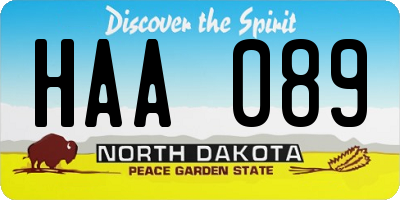 ND license plate HAA089