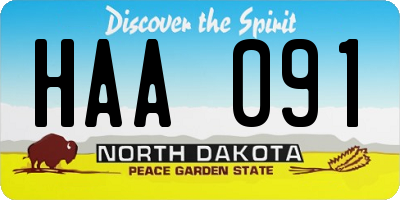 ND license plate HAA091