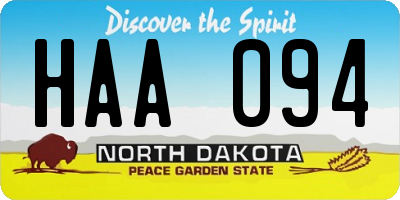 ND license plate HAA094