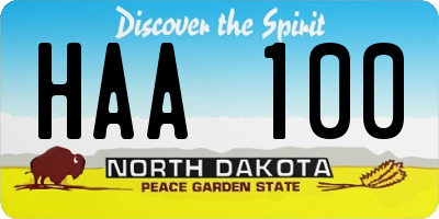 ND license plate HAA100