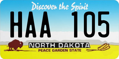 ND license plate HAA105