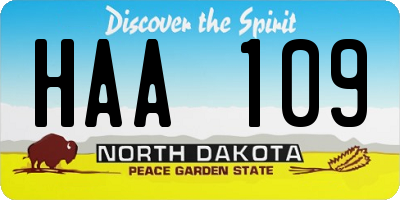 ND license plate HAA109