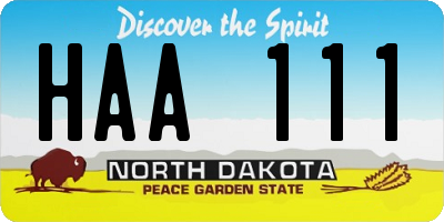 ND license plate HAA111