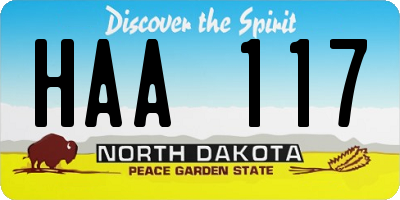 ND license plate HAA117