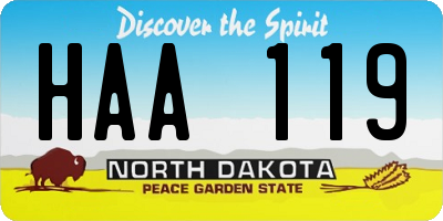 ND license plate HAA119