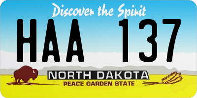 ND license plate HAA137