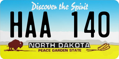 ND license plate HAA140