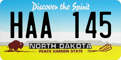 ND license plate HAA145