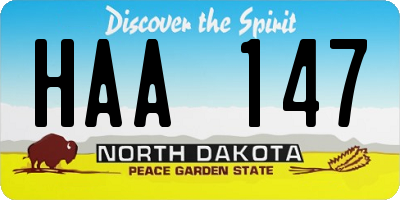 ND license plate HAA147