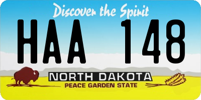 ND license plate HAA148