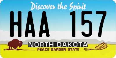 ND license plate HAA157