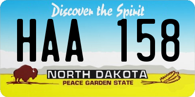 ND license plate HAA158