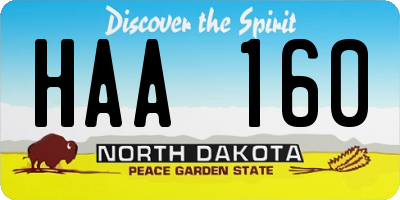 ND license plate HAA160