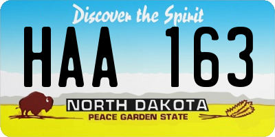 ND license plate HAA163