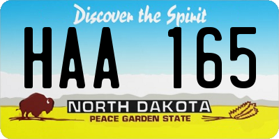 ND license plate HAA165