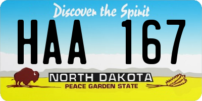 ND license plate HAA167