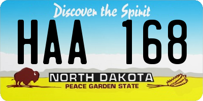 ND license plate HAA168