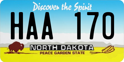 ND license plate HAA170