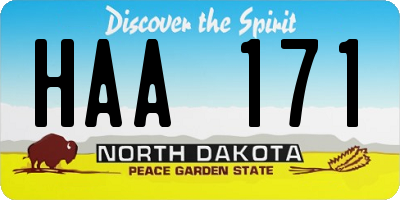 ND license plate HAA171