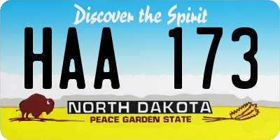 ND license plate HAA173