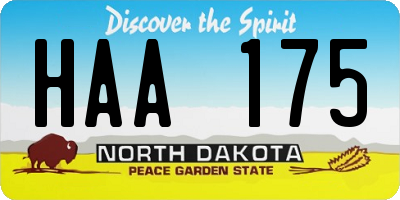 ND license plate HAA175