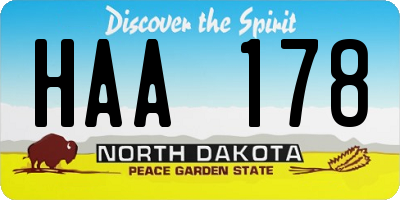 ND license plate HAA178