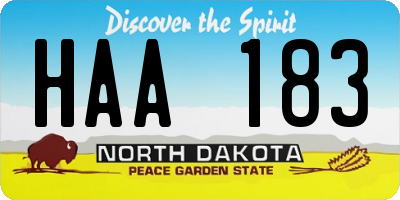 ND license plate HAA183