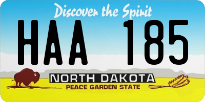 ND license plate HAA185