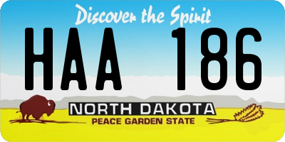 ND license plate HAA186