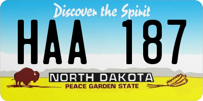 ND license plate HAA187