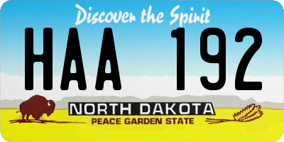 ND license plate HAA192