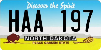 ND license plate HAA197