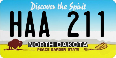 ND license plate HAA211