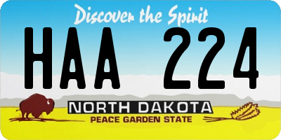 ND license plate HAA224