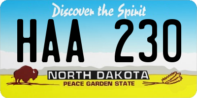 ND license plate HAA230