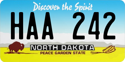 ND license plate HAA242