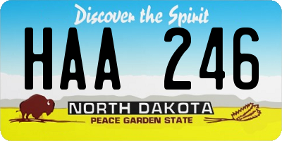 ND license plate HAA246