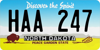 ND license plate HAA247