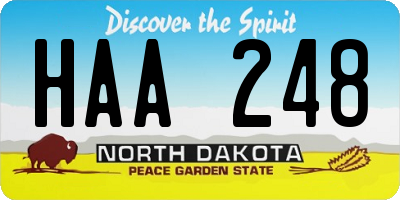 ND license plate HAA248