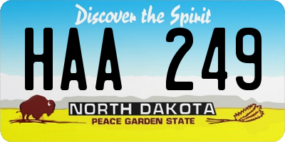 ND license plate HAA249