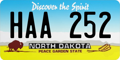 ND license plate HAA252