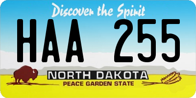 ND license plate HAA255