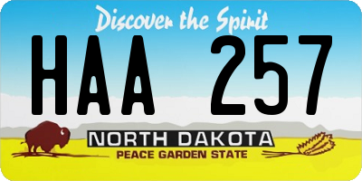 ND license plate HAA257