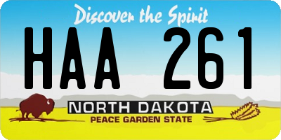 ND license plate HAA261