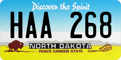 ND license plate HAA268