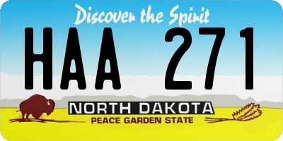 ND license plate HAA271