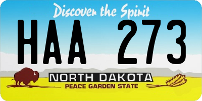 ND license plate HAA273