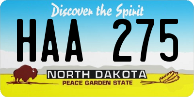 ND license plate HAA275